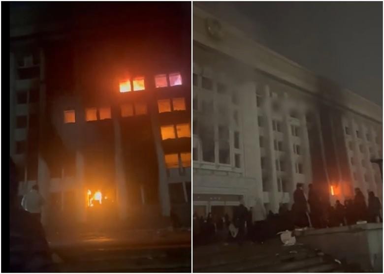 Dinh thự của Tổng thống bị đốt (Ảnh: Đông Phương).