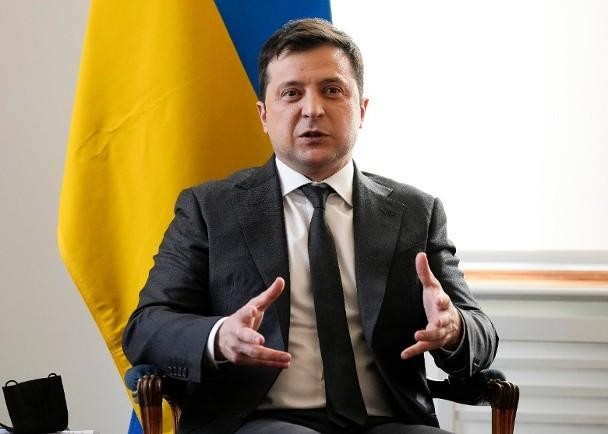 Tổng thống Ukraine Zelensky phát biểu trên truyền hình hôm 21/2 lên án quyết định của Nga công nhận khu vực ly khai (Ảnh: Getty).