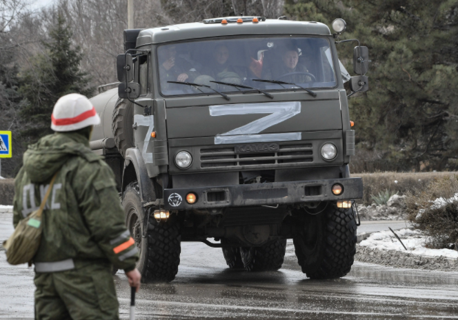 Chữ "Z" trên xe quân sự Nga ở Ukraine.