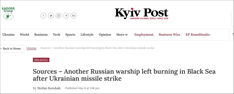 Báo Ukraine "Kyiv Post" đưa tin về vụ việc.
