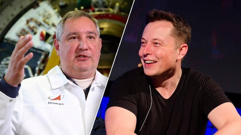 Giám đốc Roscosmos Dmitry Rogozin (trái) cảnh báo Elon Musk về việc cung cấp phương tiện và phương thức liên lạc cho Lực lượng vũ trang Ukraine.