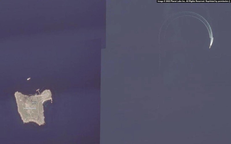 Ảnh vệ tinh chụp tàu chiến Nga hoạt động gần Đảo Rắn.