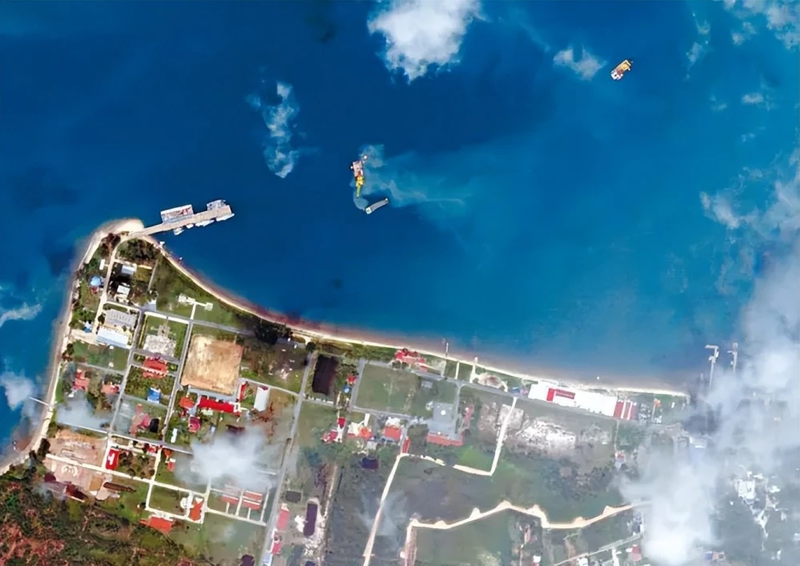 Ảnh vệ tinh chụp Căn cứ Hải quân Ream ở Sihanoukville.