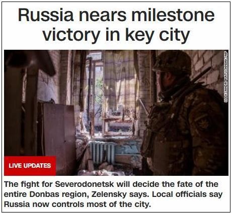 CNN cho rằng quân Nga đã hầu như kiểm soát được Severodonetsk.