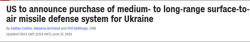 CNN đưa tin Mỹ tuyên bố cung cấp tên lửa pháp luật tầm trung-xa cho Ukraine.
