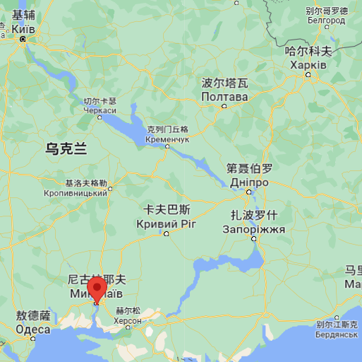 Vị trí thành phố Nikolayev ở miền Nam Ukraine.