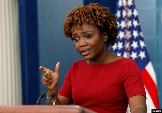 Bà Karine Jean-Pierre người phát ngôn Nhà Trắng (Ảnh: Reuters). Bà Karine Jean-Pierre người phát ngôn Nhà Trắng (Ảnh: Reuters).