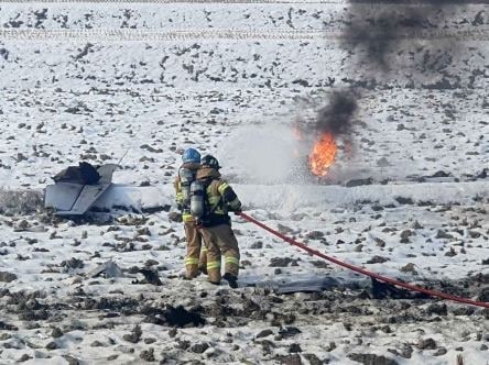 Hiện trường chiếc KA-1 bị rơi hôm 26/12 (Ảnh: upmedia).