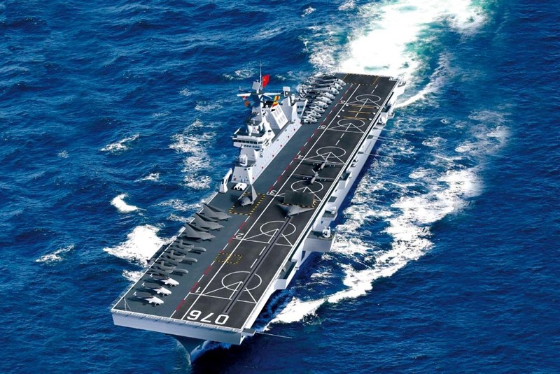 Phối cảnh 1 trong 3 chiếc tàu đổ bộ tấn công Type-75 hiện có trong trang bị của quân đội Trung Quốc (Ảnh: Toutiao)
