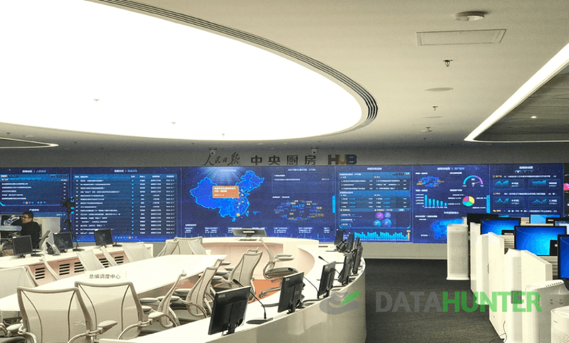 "Bếp trung tâm", nơi sản xuất tin tập trung của Tập đoàn Nhân dân Nhật báo. Ảnh: Sohu.