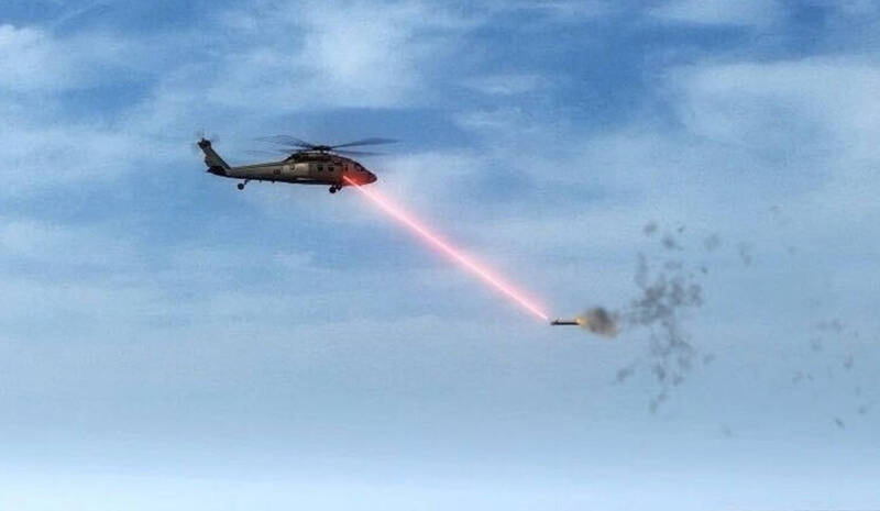 Hình ảnh mô tả Yildirim-100 đánh chặn tên lửa phòng không tấn công trực thăng. Ảnh: LTN.