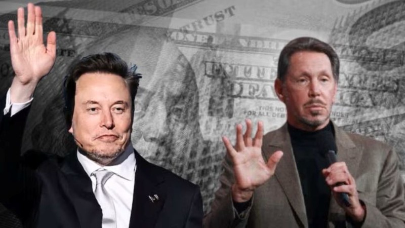 Larry Ellison (phải) đã vượt qua Elon Musk để trở thành người giàu nhất thế giới. Ảnh: Indianexpress.