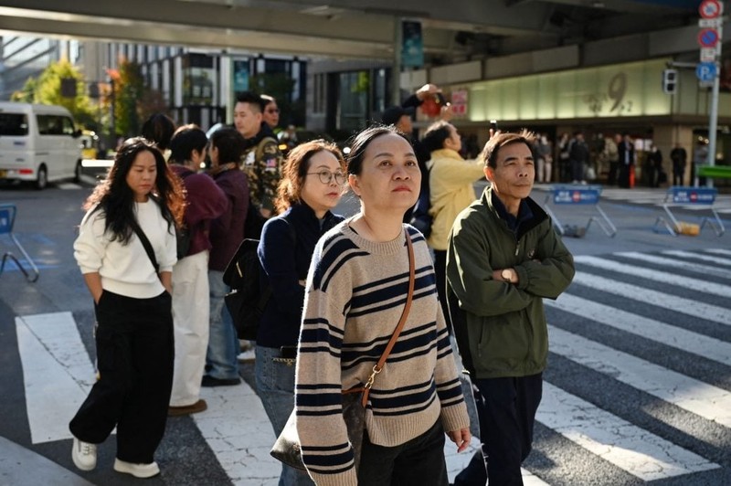 Quan hệ Trung-Nhật xấu đi, lượng du khách Trung Quốc đến Nhật đã giảm một nửa. Ảnh: AFP.