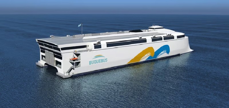 “Phà điện lớn nhất thế giới” của Incat cho Buquebus. Ảnh Incat