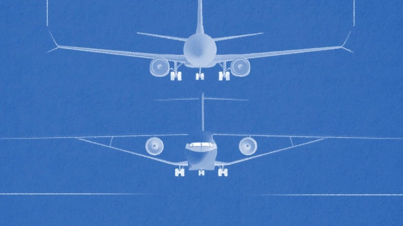 Một cấu trúc cánh mới được gọi là cánh giằng siêu âm. Ảnh Boeing