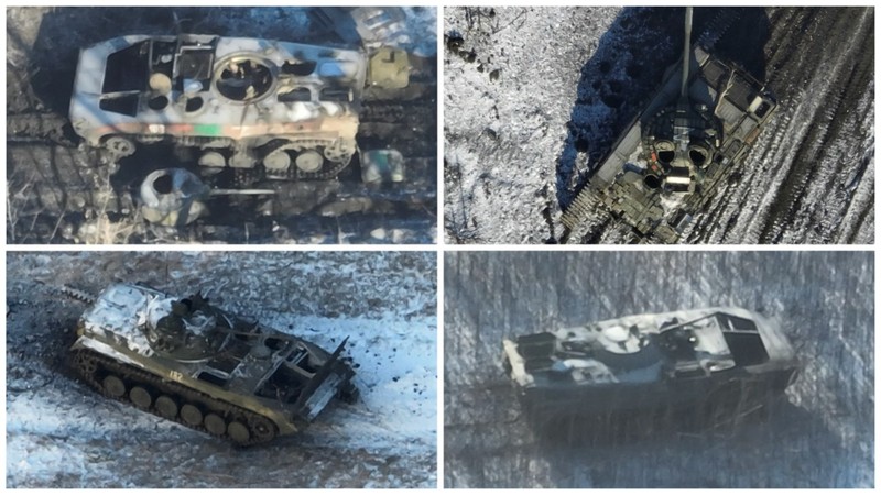 Các phương tiện chiến đấu Nga bị vô hiệu hóa theo hướng Avdiivka. Hai tuần đầu tiên của tháng 2/2023. Ukraine. Ảnh: Kriegsforscher.