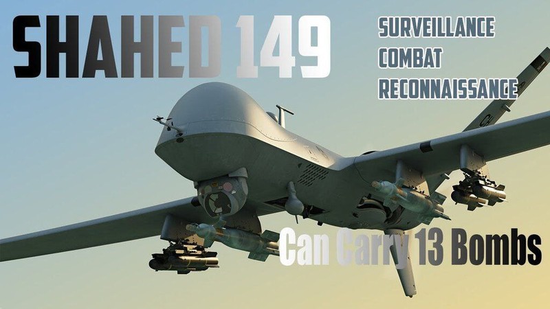 UAV chiến đấu tầm cao Shahed-149 “Gaza” của không quân IRGC Iran, tương tự MQ-9 Reaper của Mỹ. Ảnh South Front UAV chiến đấu tầm cao Shahed-149 “Gaza” của không quân IRGC Iran, tương tự MQ-9 Reaper của Mỹ. Ảnh South Front