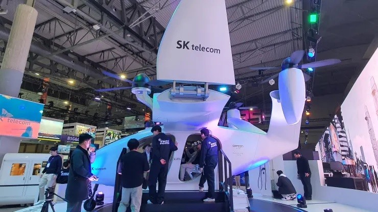 SK Telecom đã hợp tác với công ty Joby Aviation của Mỹ để phát triển taxi bay ở Hàn Quốc vào năm 2025. Ảnh Arjun Kharpal/CNBC