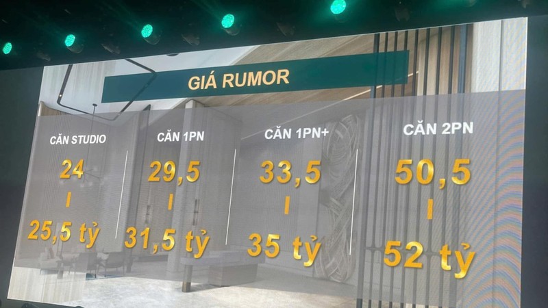 Hình ảnh về giá "rumor" tại một dự án ở TP.HCM gây xôn xao.