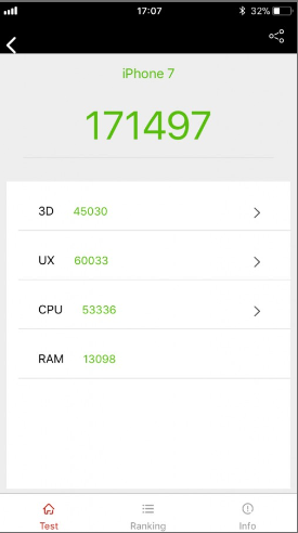 Điểm AnTuTu của iPhone 8 trên phiên bản iOS 11.2.2. Nguồn: GSMArena