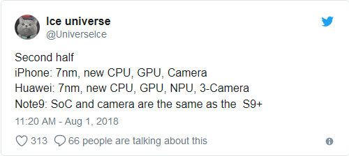 Ice Universe tiết lộ thông số kỹ thuật của những mẫu smartphone đáng chú ý nửa sau năm 2018. Ảnh: Twitter Ice Universe tiết lộ thông số kỹ thuật của những mẫu smartphone đáng chú ý nửa sau năm 2018. Ảnh: Twitter