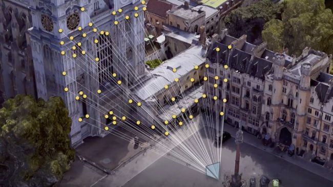 Bản đồ sẽ tự xác định vị trí bằng cách quét hình ảnh của các khu vực lân cận. Ảnh: Google