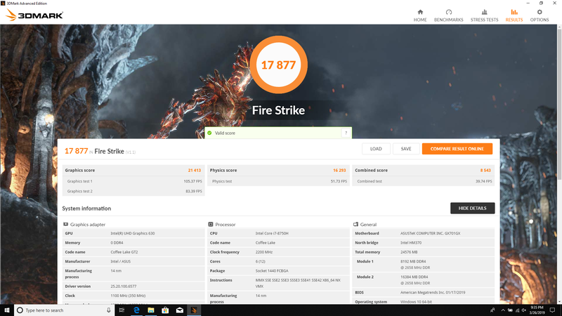 Kết quả bài thử Fire Strike trên GX701GX. Kết quả bài thử Fire Strike trên GX701GX.