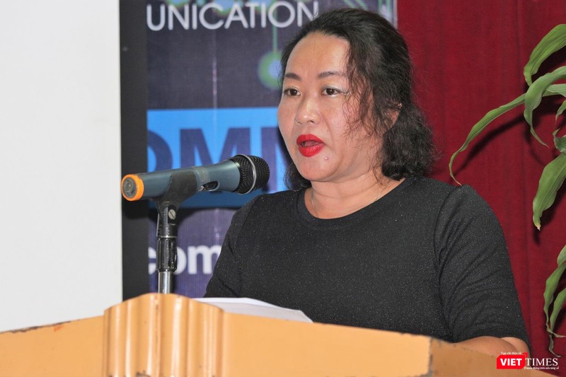 Chủ tịch HĐQT CTCP ADPEX, bà Hà Thị Phương Lâm phát biểu tại buổi họp báo