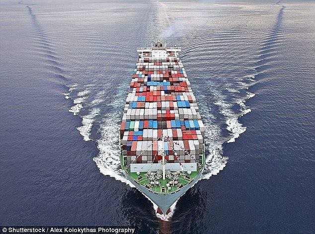 Self-navigating cargo ships could be a reality as soon as 2025, under plans by Japanese shipping firms which would see a fleet of 250 high tech vessels constructed (stock)