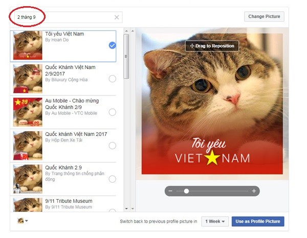Trong vô số các mẫu khung ảnh hiện có thì chúng ta cần tìm ra khung ảnh đúng chủ đề mùng 2/9 bằng từ khóa.