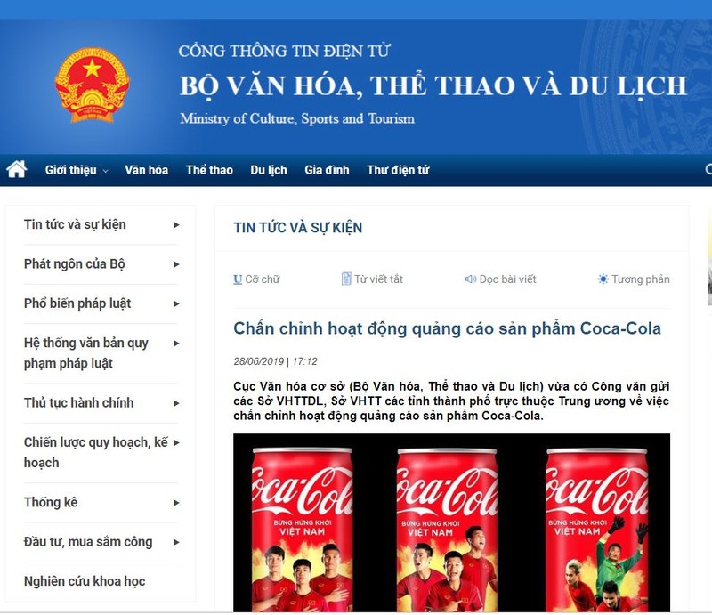 Web của Bộ VHTTDL đăng nội dung công văn chấn chỉnh của Cục Văn hóa cơ sở Web của Bộ VHTTDL đăng nội dung công văn chấn chỉnh của Cục Văn hóa cơ sở