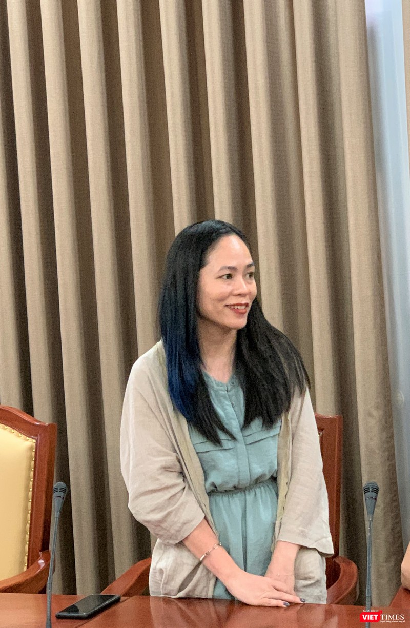 Chị Nguyễn Thúy Hà -- thành viên nữ duy nhất của Tổ công tác - cam kết sẽ không phụ lòng tin của lãnh đạo