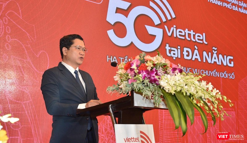 Ông Trần Phước Sơn - Phó Chủ tịch UBND TP Đà Nẵng - phát biểu tại lễ khai trương mạng 5G Viettel