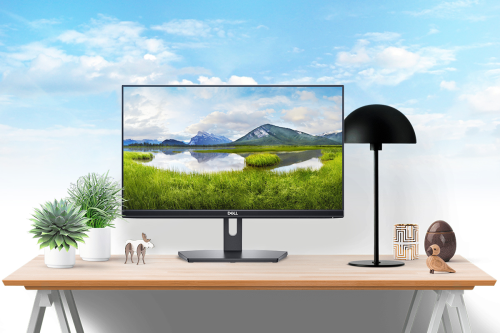 SE2219HX ấn tượng với thiết kế viền bốn cạnh siêu mỏng, chân đế kim loại cứng cáp, tông màu đen, dễ dàng tone-sur-tone với chiếc PC và linh kiện đi kèm.