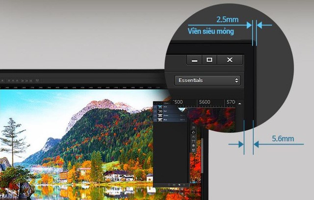 Viền siêu mỏng tạo cảm giác full màn hình sống động