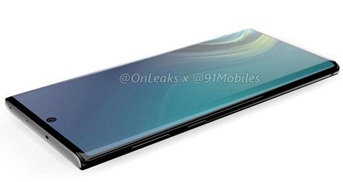 Hình ảnh về Note 10 dựa trên các thông tin rò rỉ. Ảnh: Onleaks.