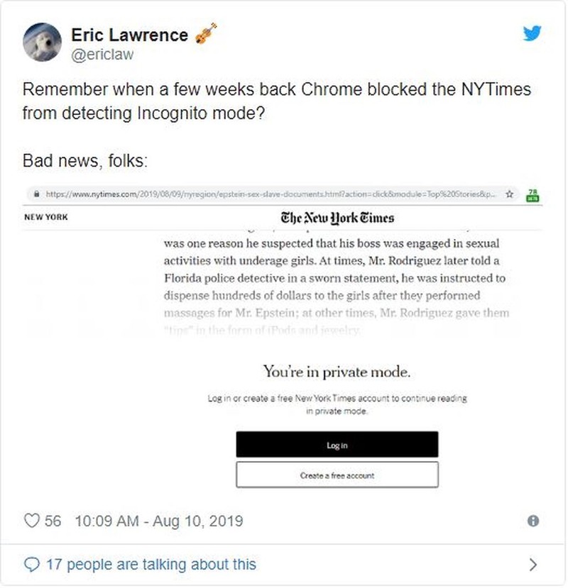 Bản sửa lỗi chế độ ẩn danh của Chrome tạo ra thêm lỗ hổng mới ảnh 2