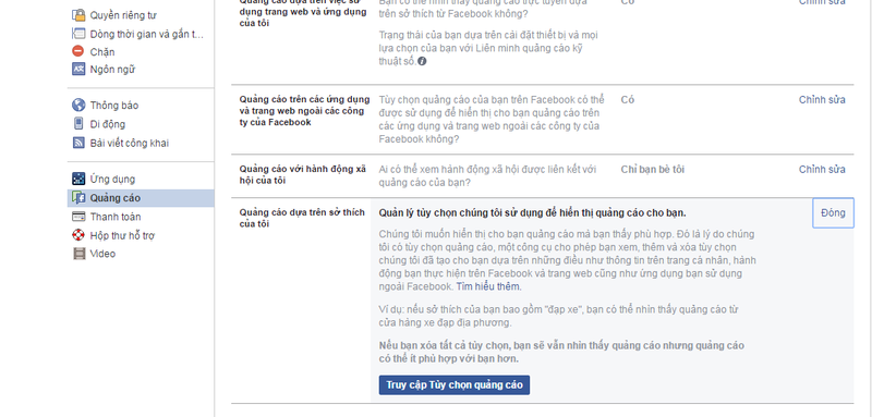 chặn quảng cáo facebook