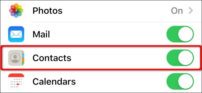 Ở mục Contact, hãy đảm bảo nút gạt đang được bật sang màu xanh và đang đồng bộ hóa với iCloud. Ở mục Contact, hãy đảm bảo nút gạt đang được bật sang màu xanh và đang đồng bộ hóa với iCloud.