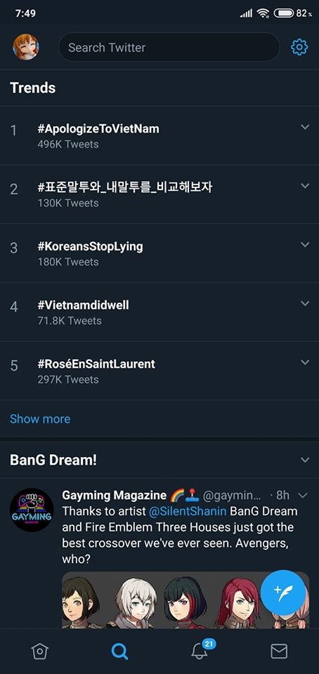 Và nằm trên top 1 thịnh hành twitter Việt Nam.