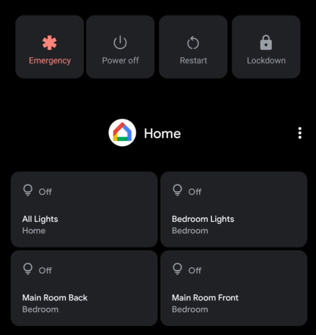 Menu phím nguồn của Android 11 có nhiều tùy chọn hơn cho nhà thông minh.