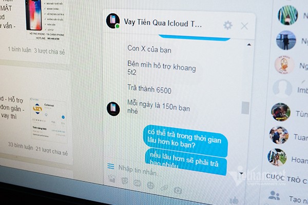 Tuy được quảng cáo là cho vay giá rẻ, lãi suất cho hình thức vay tiền gắn iCloud lên đến 0,5% mỗi ngày. Ảnh: Trọng Đạt 