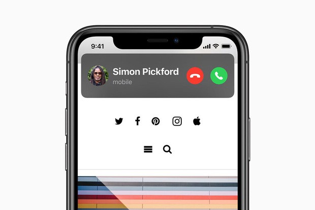 Cuộc gọi đến sẽ hiển thị góc nhỏ trên màn hình