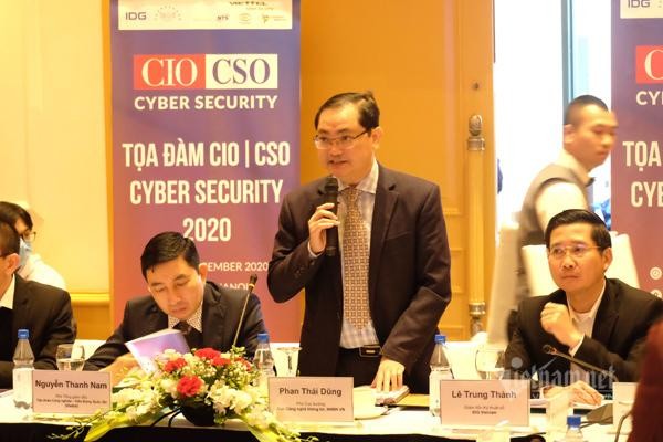Ông Phan Thái Dũng - Phó Cục trưởng Cục CNTT (Ngân hàng Nhà nước Việt Nam) tại tọa đàm CIO|CSO Cyber Security 2020. Ảnh: Trọng Đạt