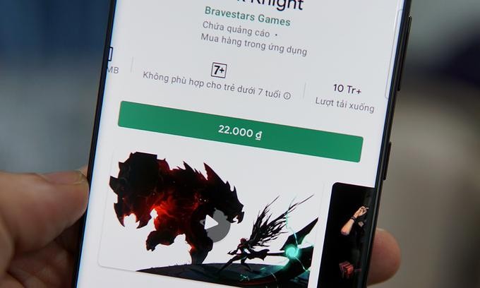 Game có thu phí của một studio có địa chỉ Thanh Xuân, Hà Nội, có trên 10 triệu lượt tải. Ảnh: Lưu Quý. Game có thu phí của một studio có địa chỉ Thanh Xuân, Hà Nội, có trên 10 triệu lượt tải. Ảnh: Lưu Quý.