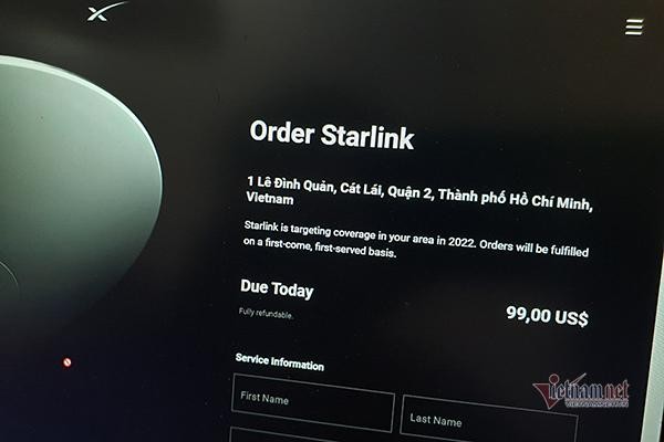 Người dùng Việt Nam có thể đăng ký trước để được sử dụng dịch vụ của Starlink. Ảnh: Trọng Đạt Người dùng Việt Nam có thể đăng ký trước để được sử dụng dịch vụ của Starlink. Ảnh: Trọng Đạt