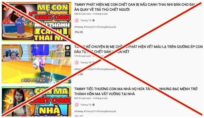 Kênh YouTube Timmy TV từng đăng tải nhiều video có nội dung kinh dị.