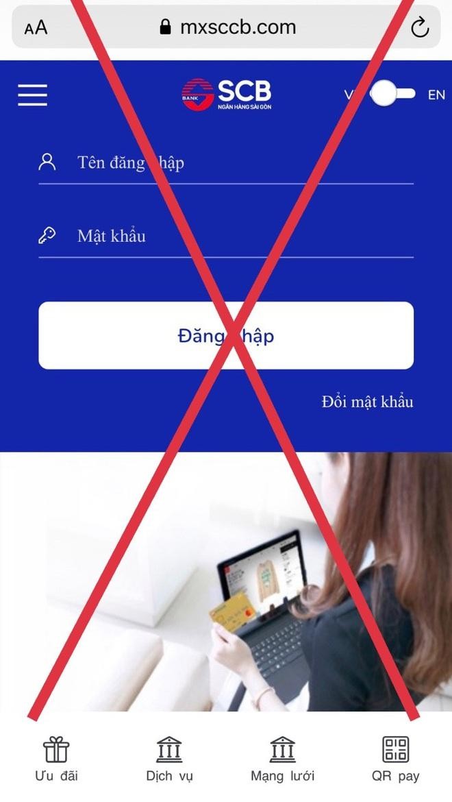 Giao diện trang web giả mạo mà các đối tượng lừa đảo tạo ra để chiếm đoạt tài sản của người dân.