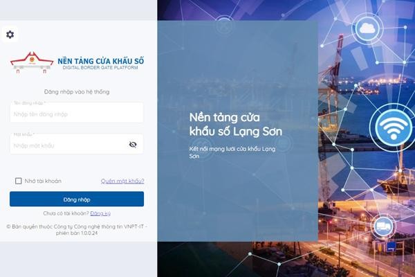 Giao diện Nền tảng cửa khẩu số Lạng Sơn. Giao diện Nền tảng cửa khẩu số Lạng Sơn.