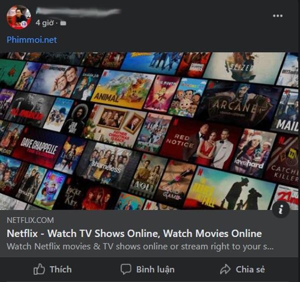 Tính năng xem trước nội dung liên kết của Facebook cũng trả về hình ảnh website Netflix.com khi gõ đường dẫn Phimmoi.net. Tính năng xem trước nội dung liên kết của Facebook cũng trả về hình ảnh website Netflix.com khi gõ đường dẫn Phimmoi.net.